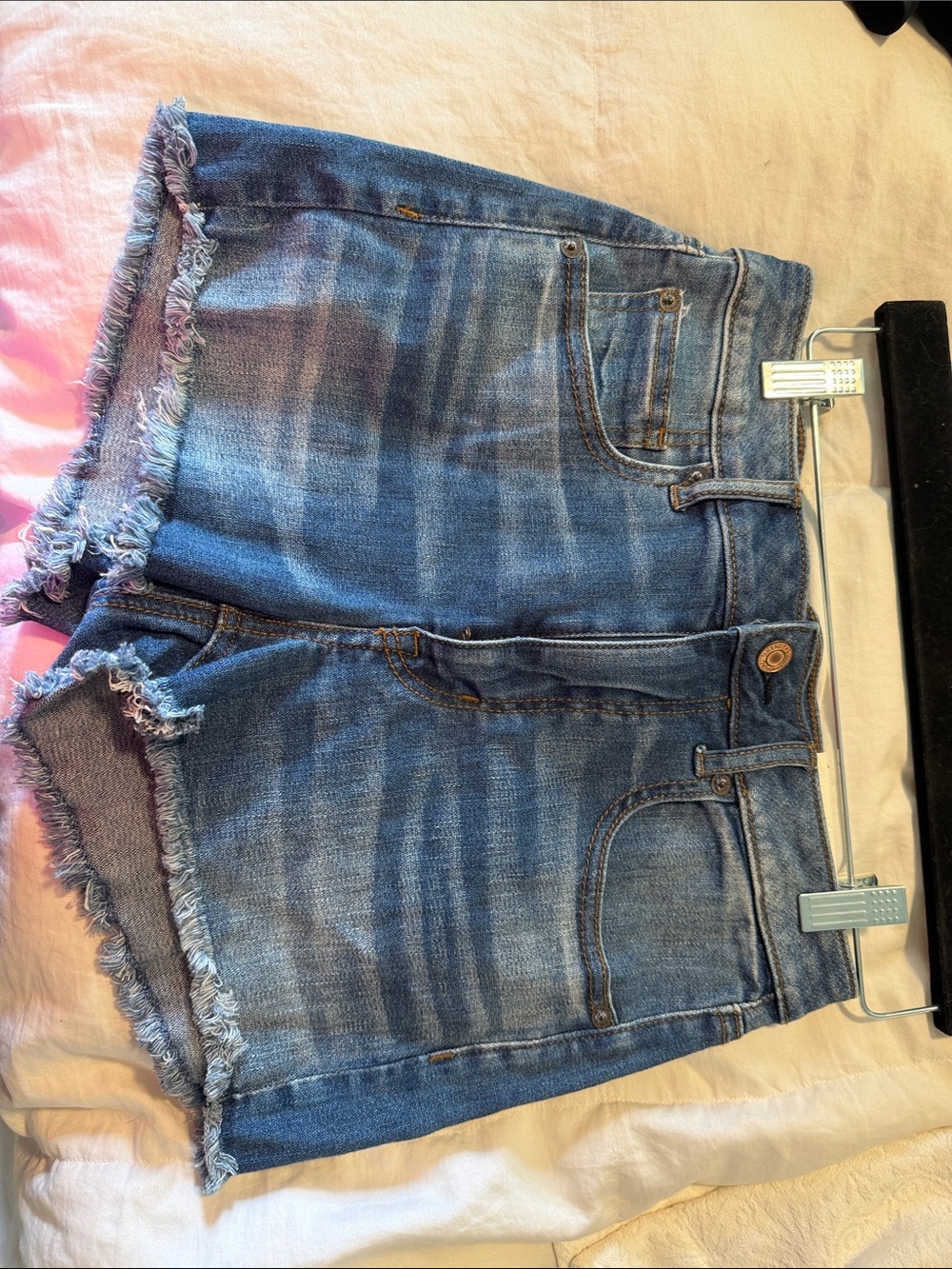 American Eagle Outfitters Distressed Blue Denim Cutoff Shorts